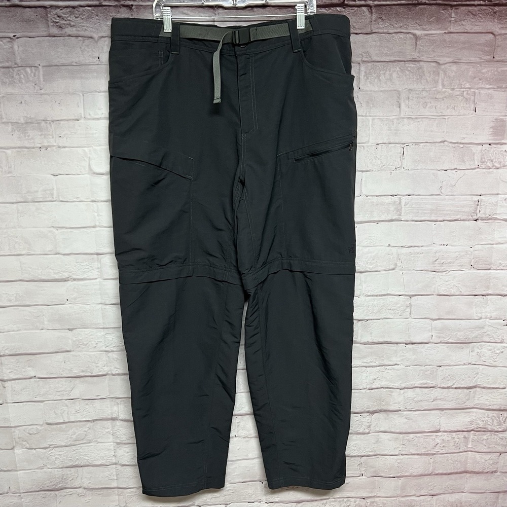 The North Face Convertible Cargo Pants Mens XXL 2XL Black Nylon Hiking Trails